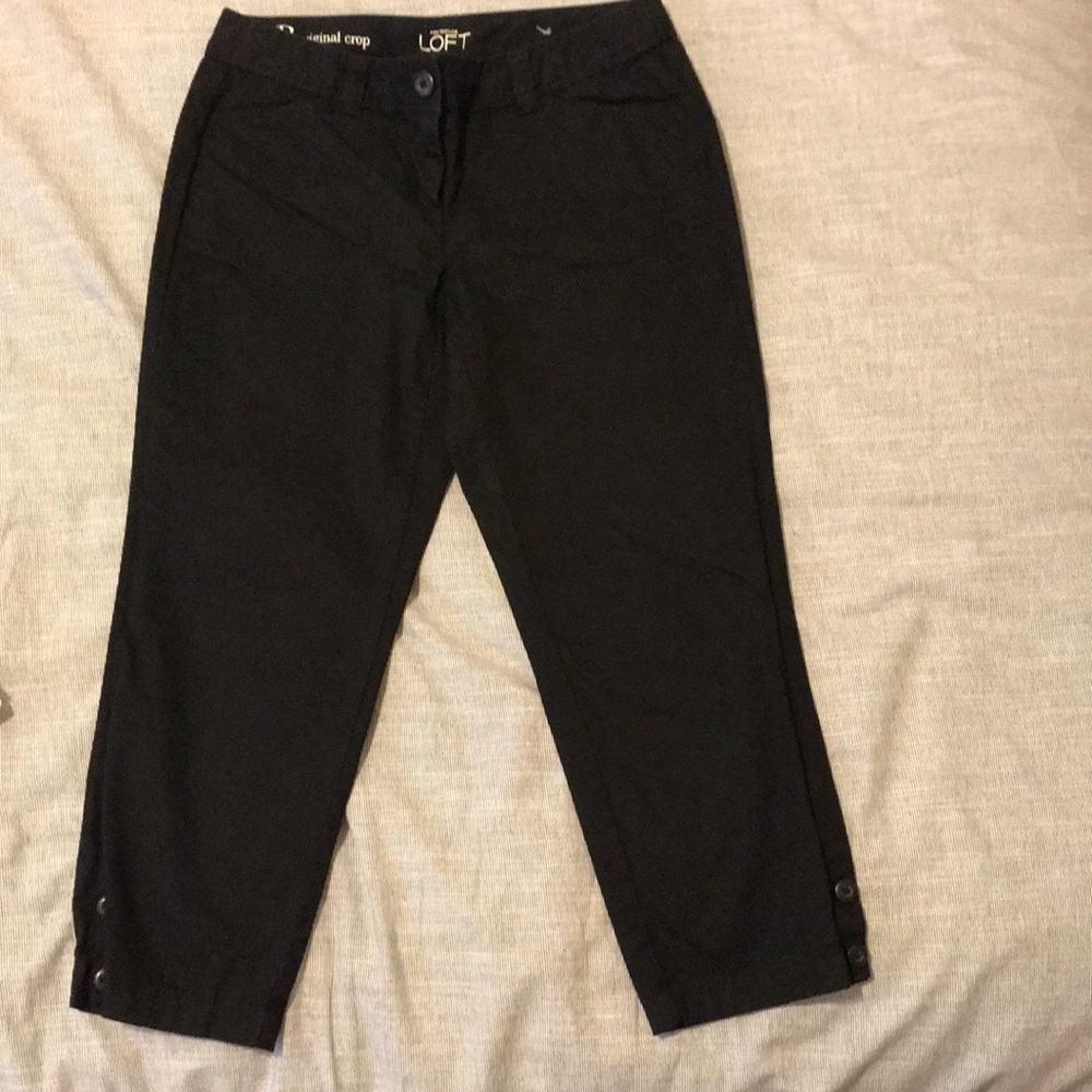 LOFT Petite 00 Original Black Crop Pant